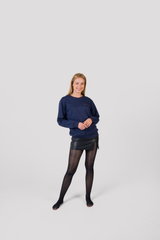 Pantique Crewneck mit Fleece – Dunkelblau